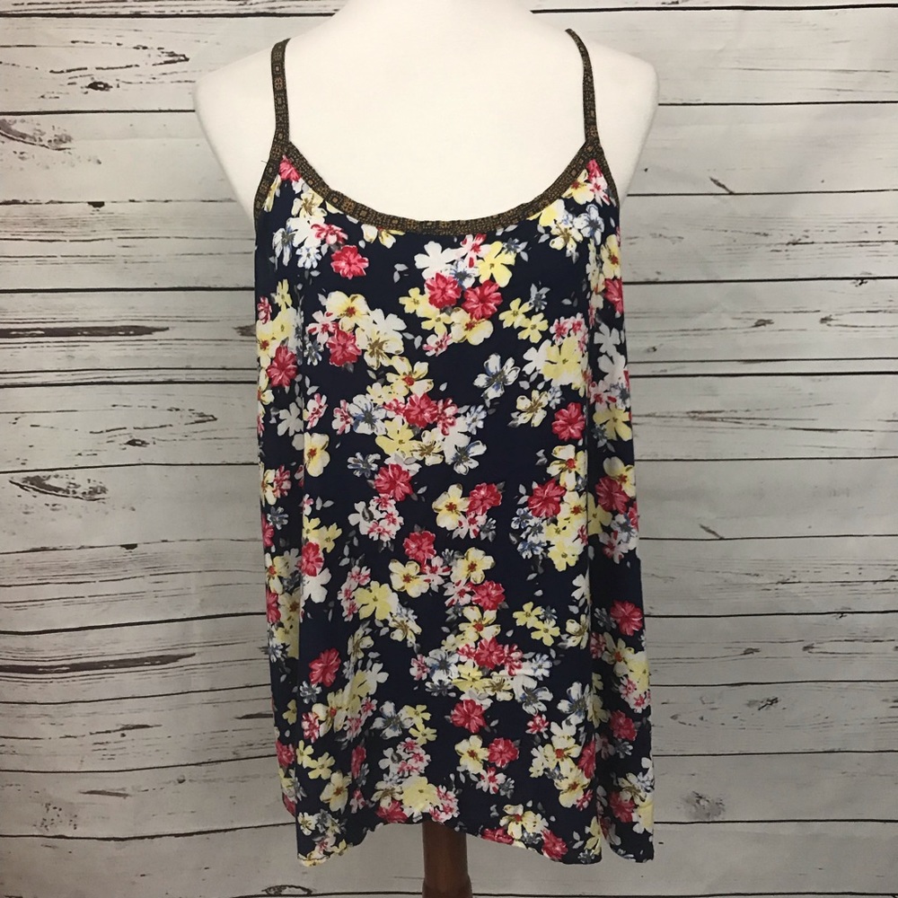 Torrid Floral Lace Up Tank Size Torrid 0